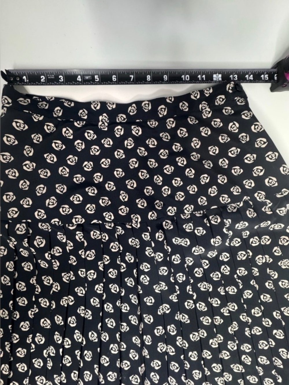 VTG 80s 90s A.R. Sassco Abstract Rose Midi Skirt Drop Waist M 8 - Picture 4 of 6